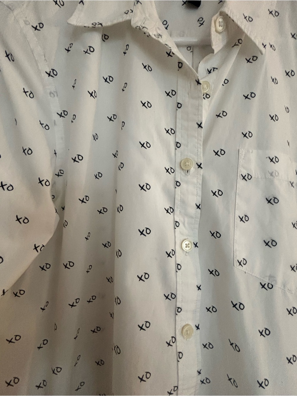 Banana Republic White Shirt with Small Navy Motif - Picture 2 of 6